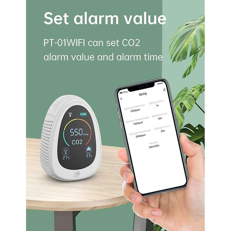 Co2 Detector Meter Wifi Air Quality Monitor Air Analyzer Temperature
