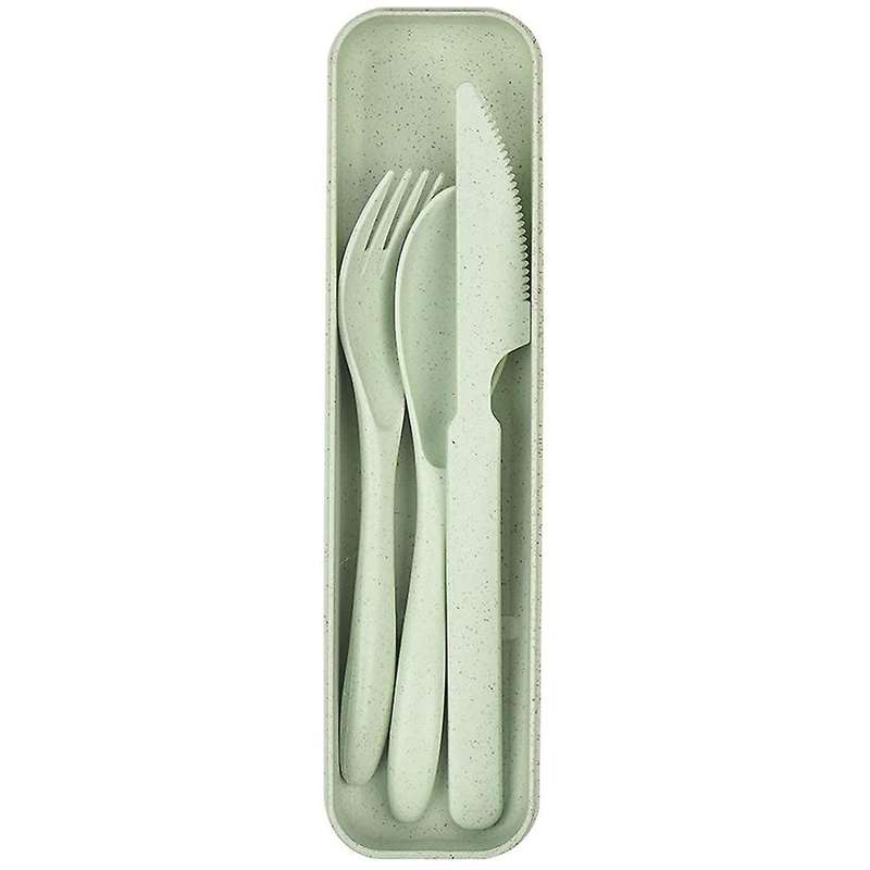 4pcs Reusable Plastic Spoon Cutlery, Portable Camping Cutlery(green)