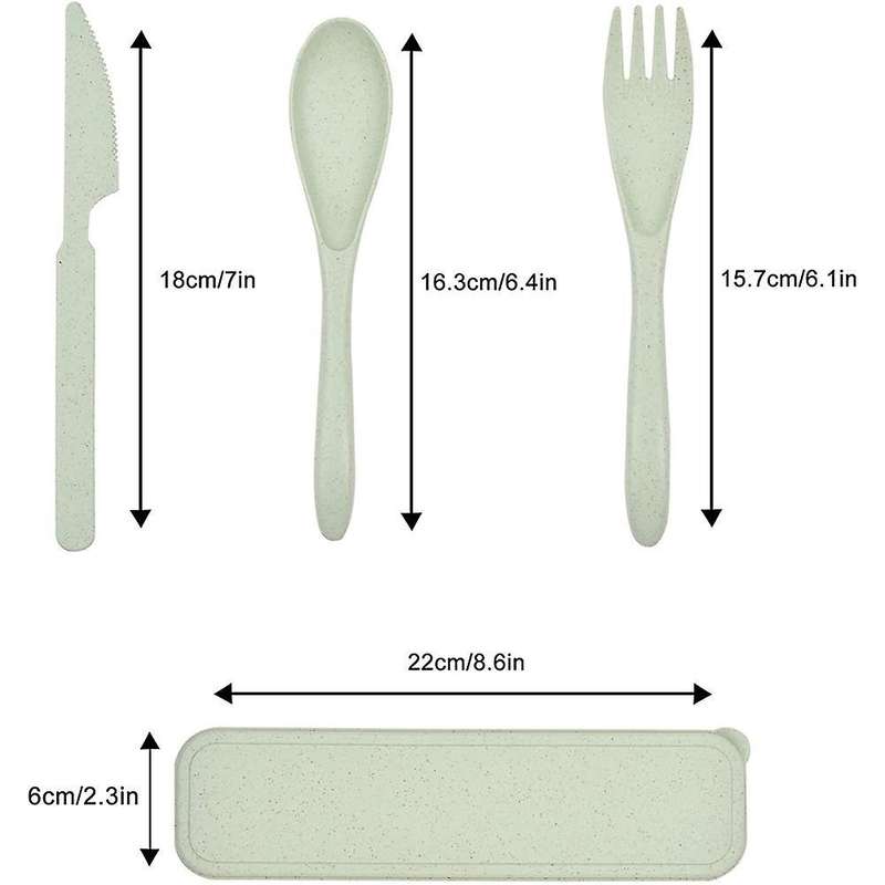 4pcs Reusable Plastic Spoon Cutlery, Portable Camping Cutlery(green)