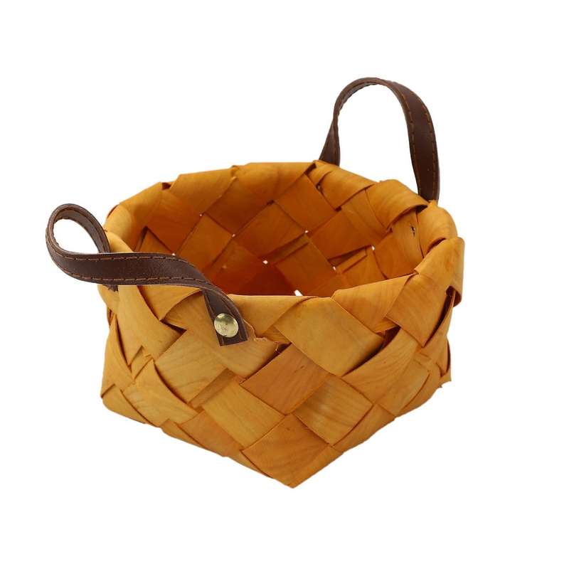 20 Pcs Hand Woven Bread Fruit Basket Wood Chip Woven Storage Box