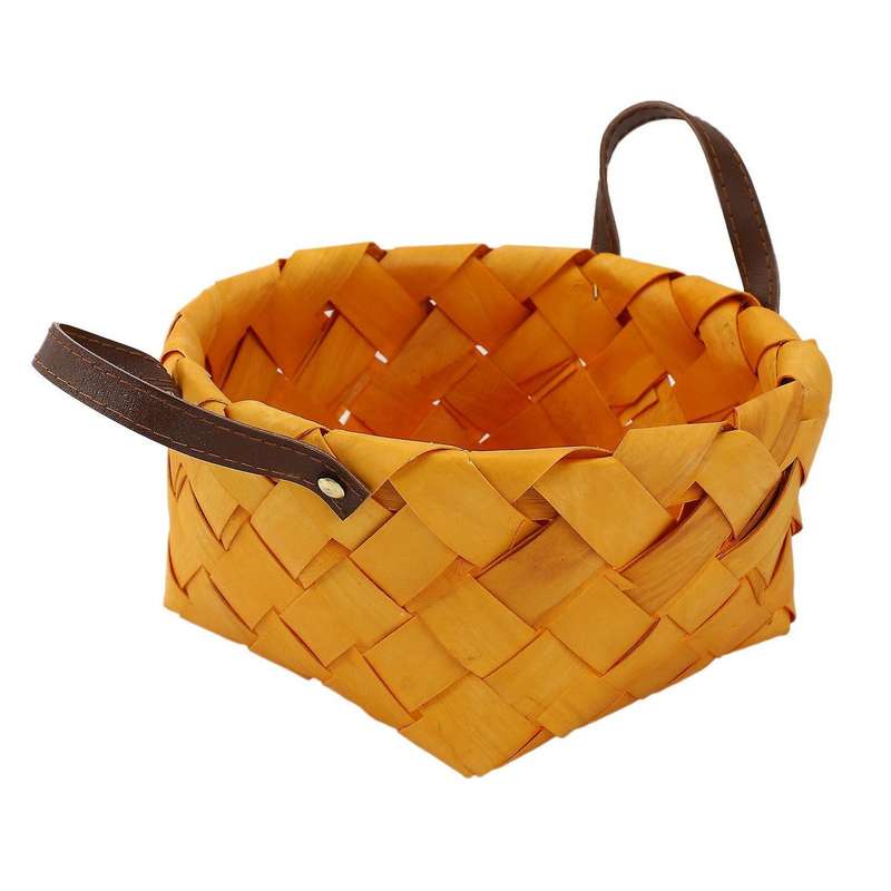 20 Pcs Hand Woven Bread Fruit Basket Wood Chip Woven Storage Box