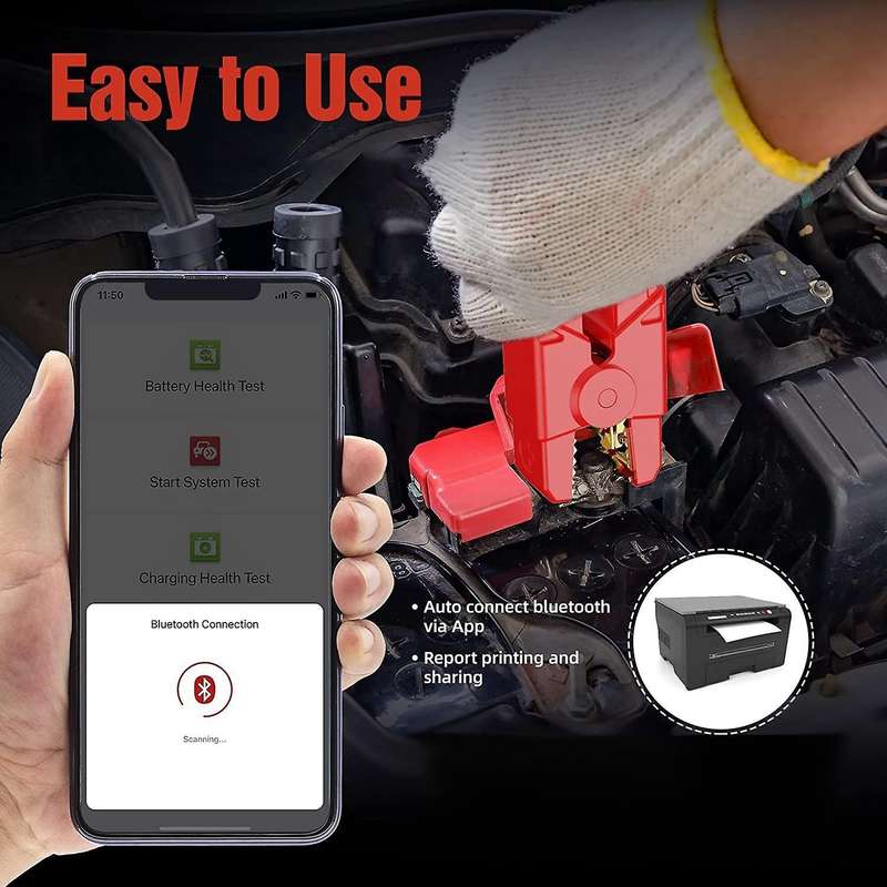Car Battery Tester,100-2000cca Automotive Alternator Tester