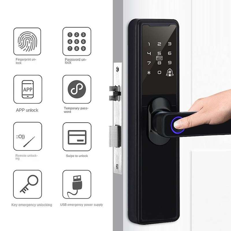 Intelligent Smart Wifi Password Electronic Door Lock Red Bronze