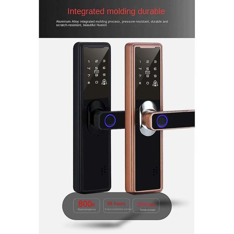 Intelligent Smart Wifi Password Electronic Door Lock Red Bronze