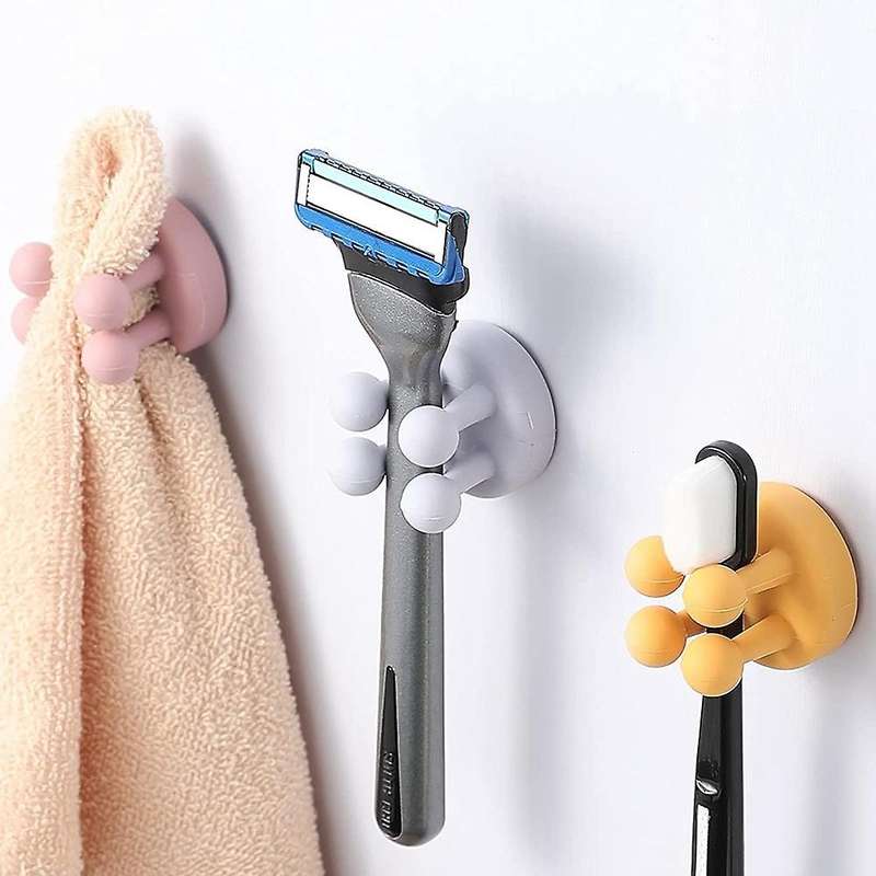 Adhesive Hooks Plug Cable Utility Silicone Hooks (3 Pcs 3 Color B)