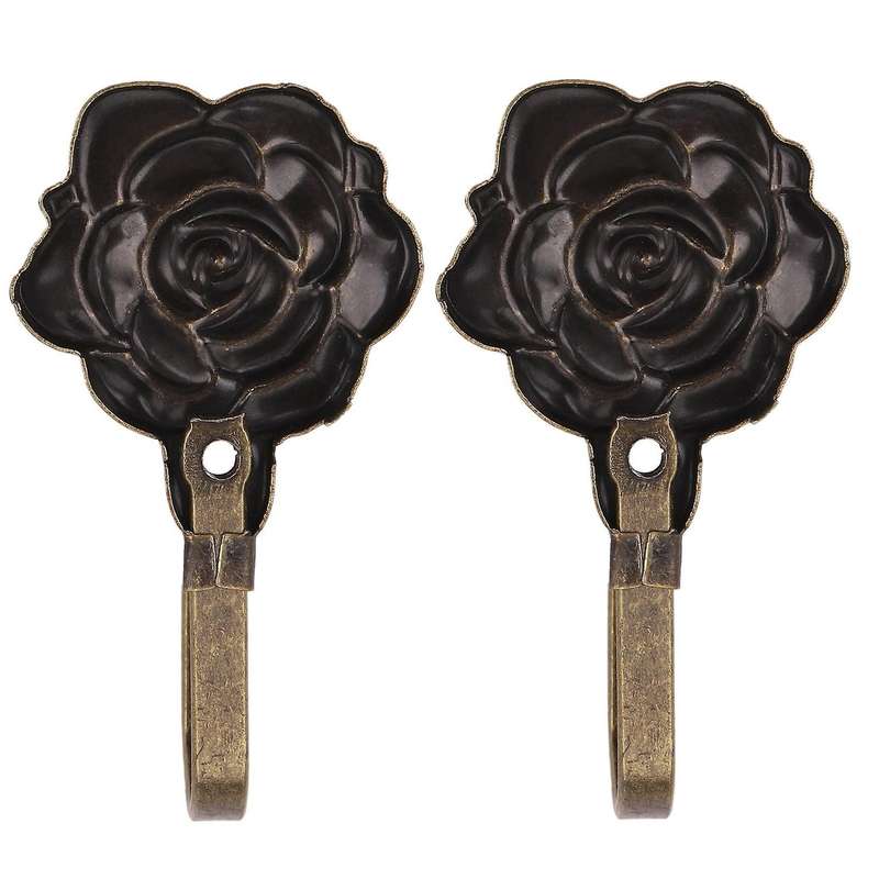 2pcs Metal Rose Flower Curtain Tie Back Tieback Holders Wall Decor