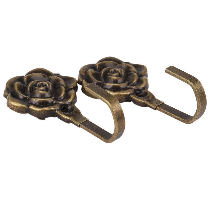 2pcs Metal Rose Flower Curtain Tie Back Tieback Holders Wall Decor