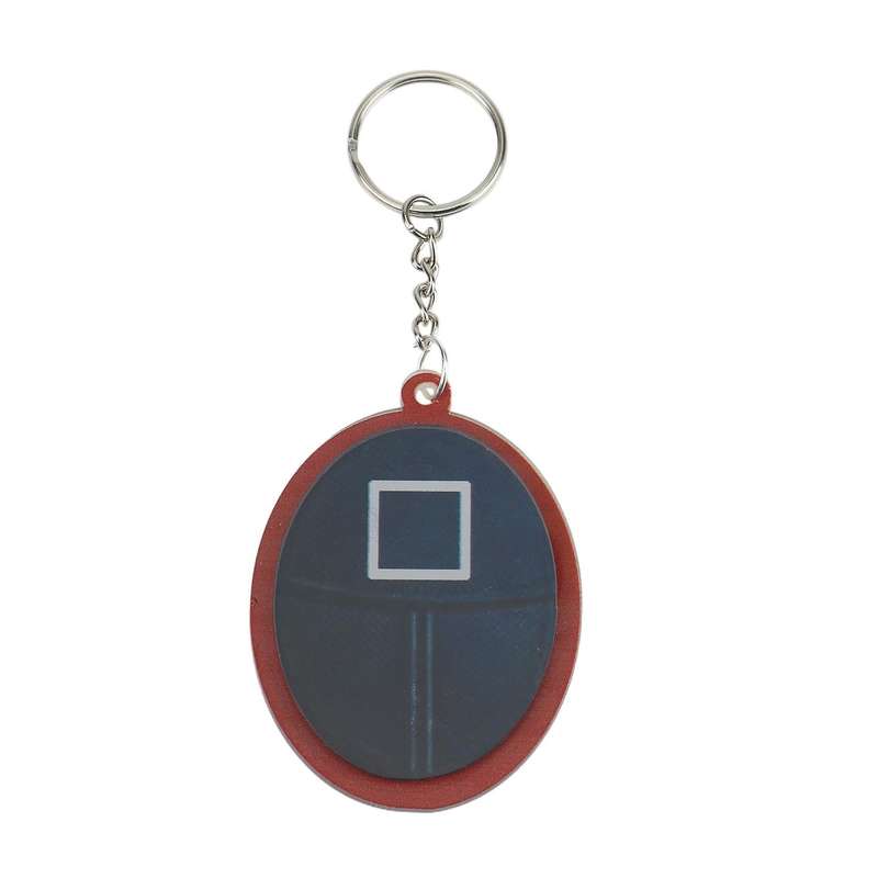 Squid Game Figures Mask Keychain Charms Accessories, Square