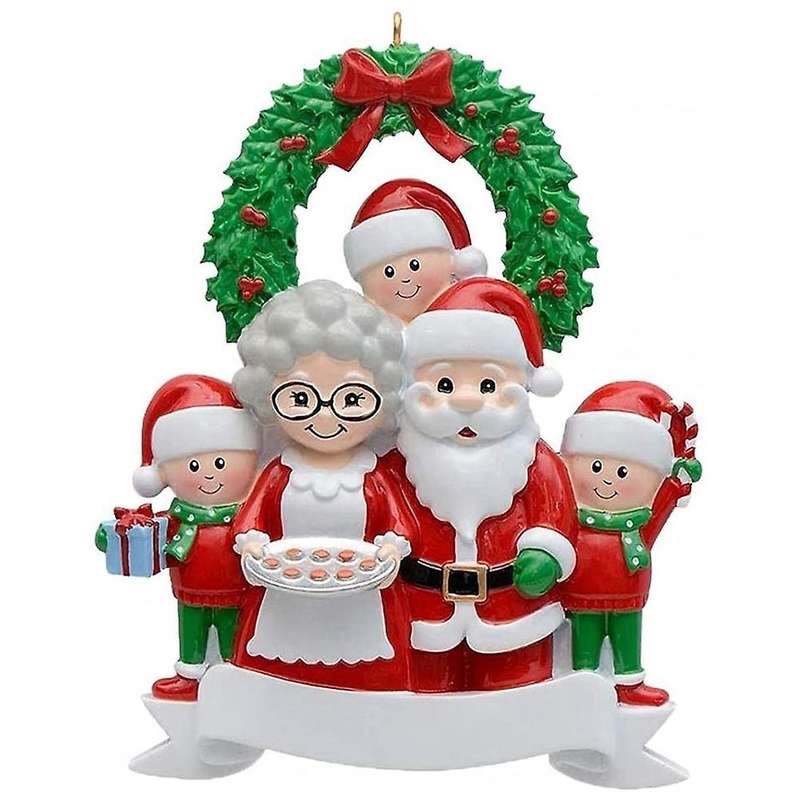 Santa Claus Family Of 5, Christmas Tree Ornament - Santa Winter Gift