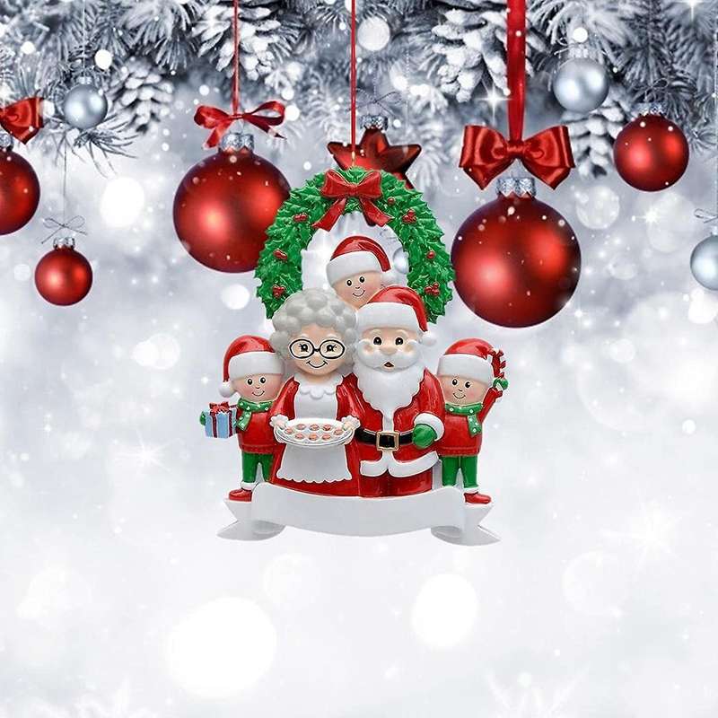 Santa Claus Family Of 5, Christmas Tree Ornament - Santa Winter Gift
