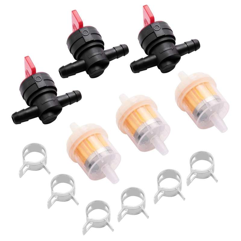 3pcs/set Fuel Gas Tank Shut Off Valves Filters Clamps Part