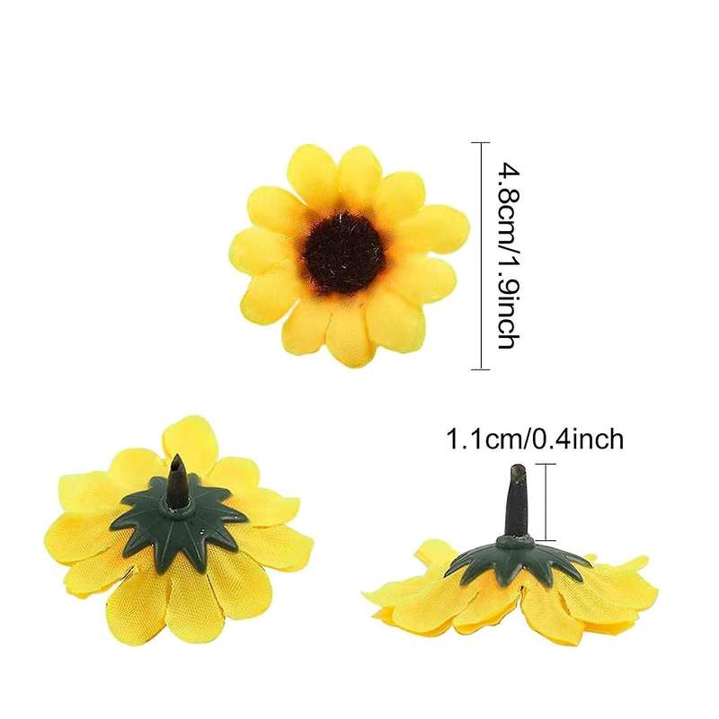50pcs Artificial Sunflower Heads Fabric Sunflower Heads for Wedding