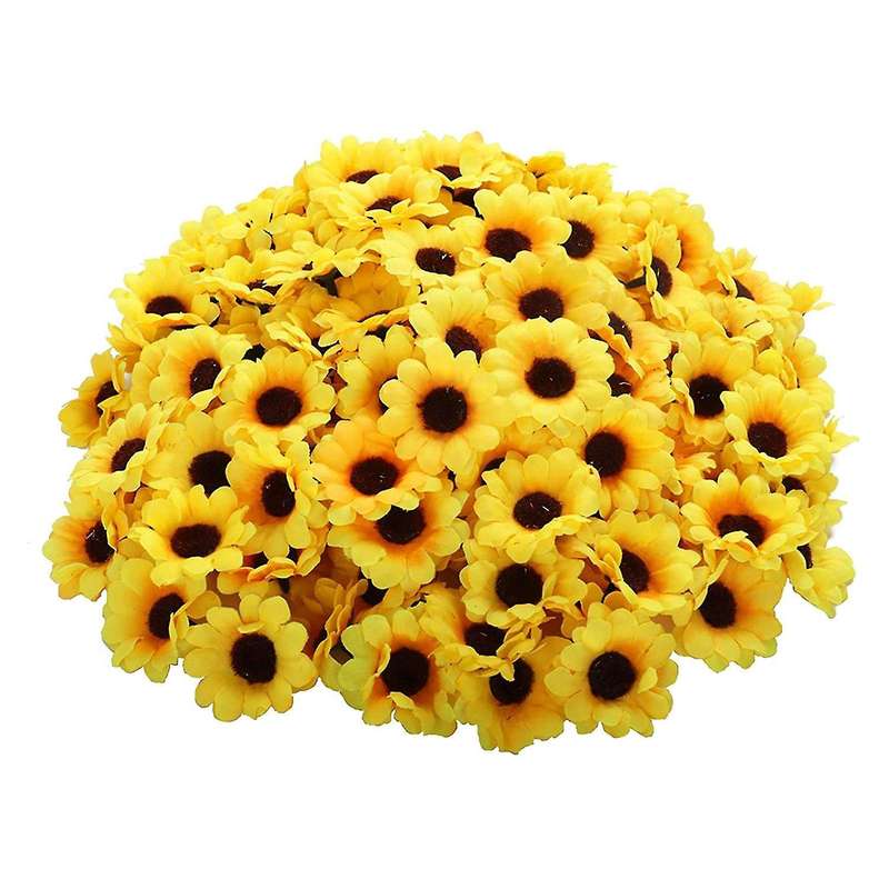 50pcs Artificial Sunflower Heads Fabric Sunflower Heads for Wedding