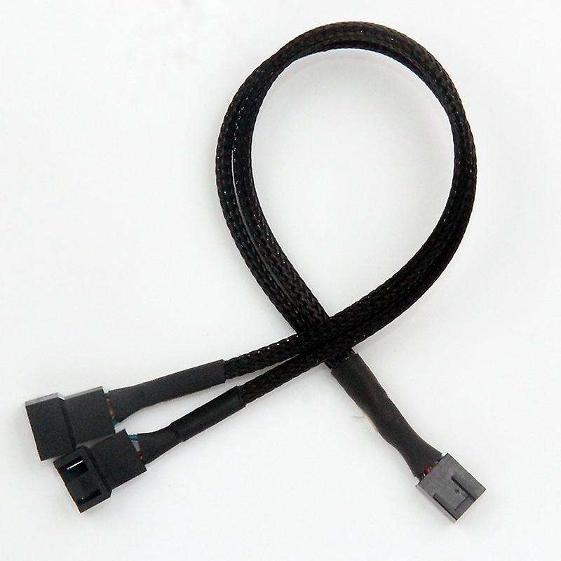 3pcs Pwm Fan Splitter Cable 2way 4pin Y Sleeved Extension Power Cable