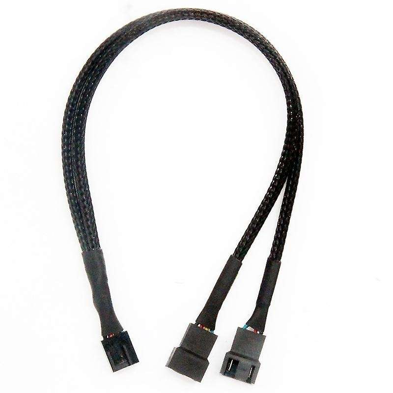 3pcs Pwm Fan Splitter Cable 2way 4pin Y Sleeved Extension Power Cable