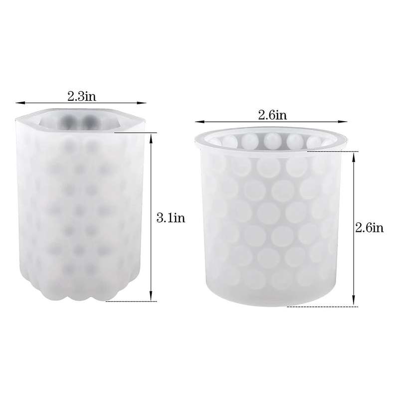 Cylinder Bubble Candle Mould, Pillar Silicone Mould