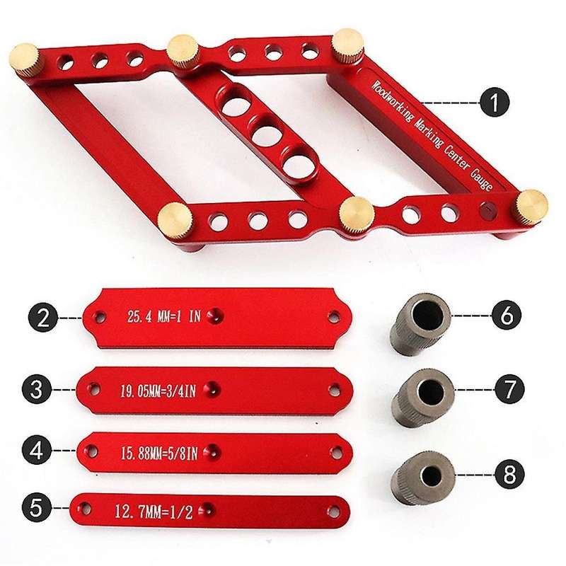 6/8/10mm 2in1 Woodworking Tenon Gauge Locator Durable Drilling