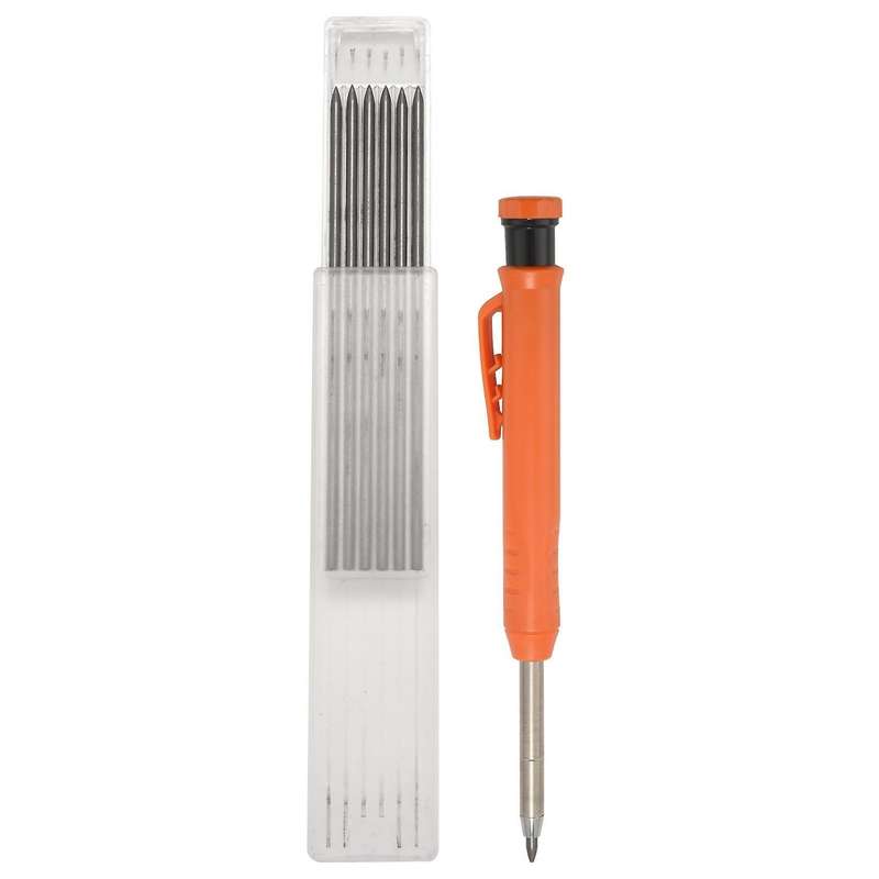 Carpenter Pencil Set with 7 Refill Leads, Built-in Sharpener,pencil E