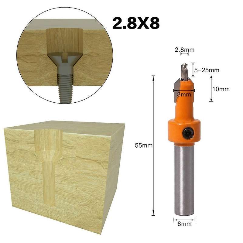 3 Pcs Countersink Drill Bit Set with Hex Key for Wood Screw Cutter