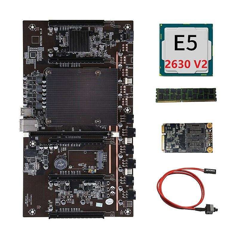X79 H61 Btc Mining Motherboard with E5 2630 V2 Cpu+ Ram+ Ssd+ Cable