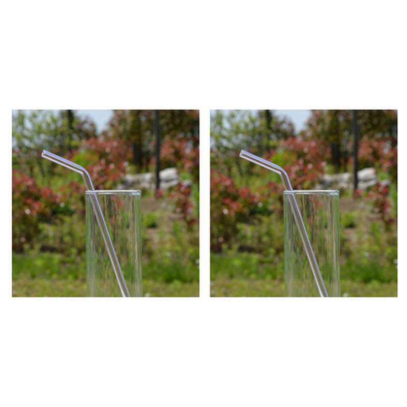 Reusable Bend Glass Drinking Thick Straws Wedding Party Transparent