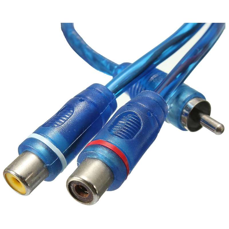 4x Rca Phono Y Splitter Lead Adapter Cable 1 Male to 2 Female 30cm