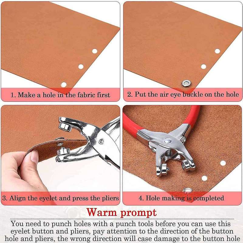 401pcs 1/4inch 6mm Grommet Eyelet Pliers Kit, with 400 Metal Eyelets
