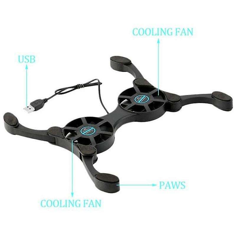 Laptop Cooling Base, Easy to Carry,with 2 Silent Fans and Usb Port