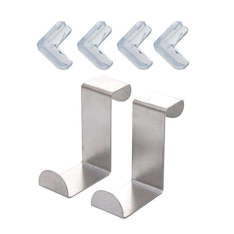 2pc Back Door Hook Stainless Steel Kitchen Cabinet Clothes Hanger
