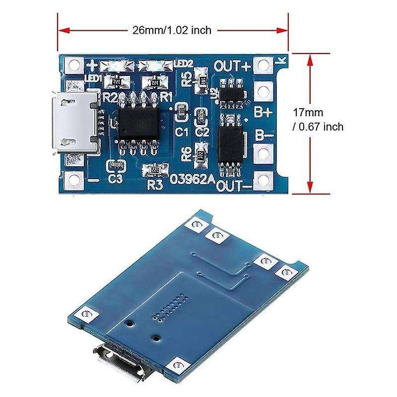 6pcs for Tp4056 Charging Module with Battery Protection 18650 Bms 5v