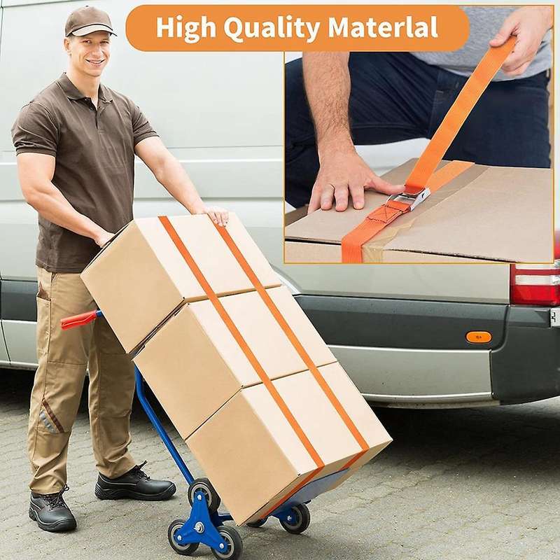 Cam Buckle Kayaks Tie Down Straps for Cargo, Luggage, Truck, Orange
