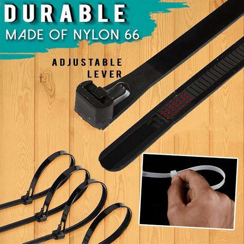 200mm Releasable Cable Ties Colored Plastics Reusable (white)