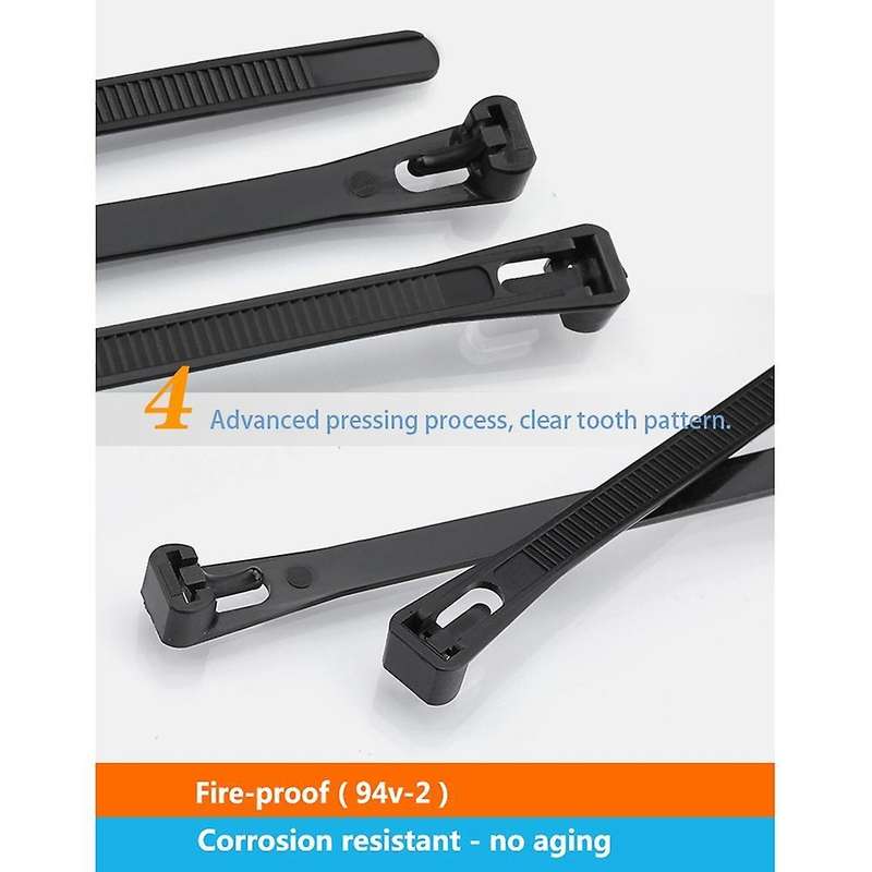 200mm Releasable Cable Ties Colored Plastics Reusable (white)