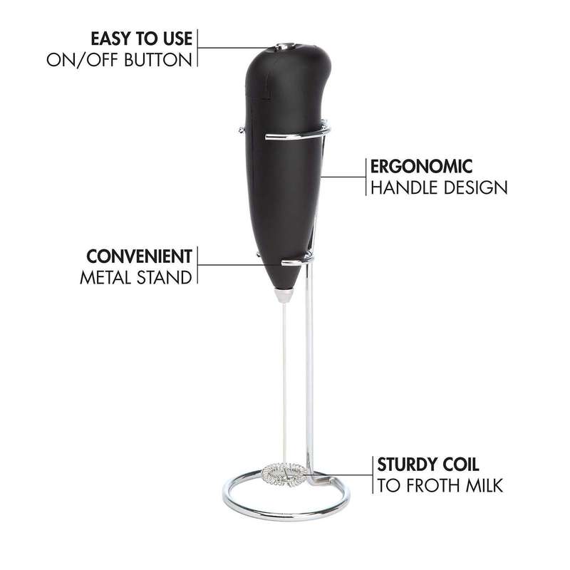 Milk Frother with Stand Handheld for Coffee Frappe Bulletproof Matcha