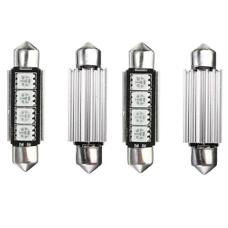 2x Red 4-smd 5050 Led Map/dome Interior Light Bulb 42mm Festoon