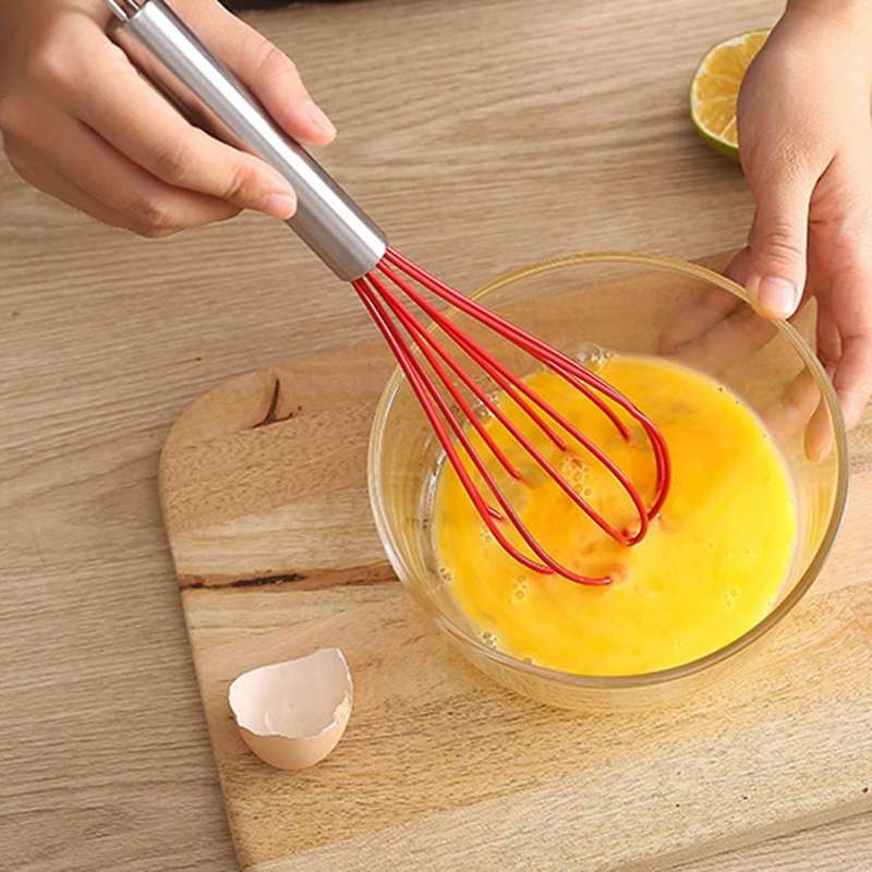 3 Pieces Of Silicone Egg Beater Stainless Steel Hand Mixer Black