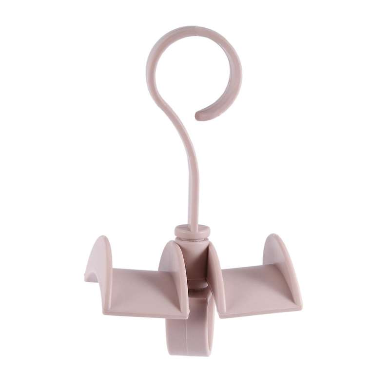 2x Rotating Storage Rack Bag Hanger Clothes Plastic Rack Tie Pink