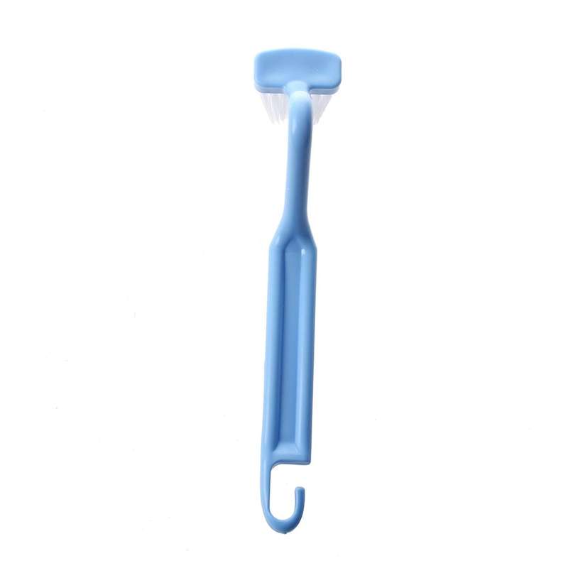 2x V Type Curved Plastic Toilet Brush Cleaning Toilet Corner Rim