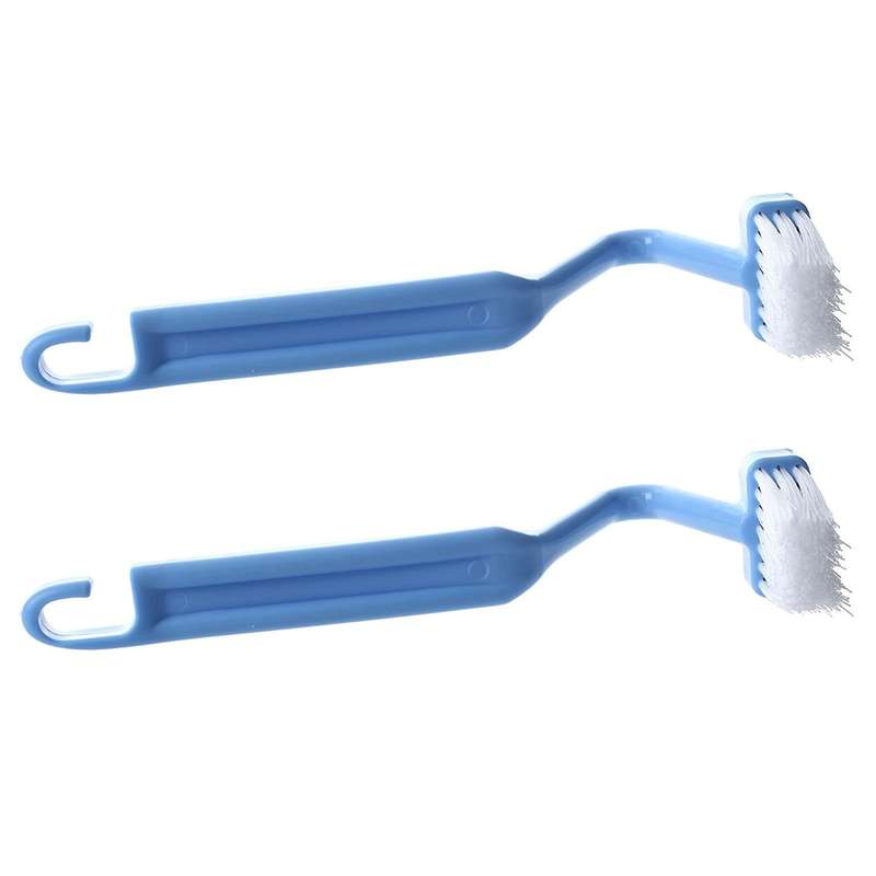 2x V Type Curved Plastic Toilet Brush Cleaning Toilet Corner Rim
