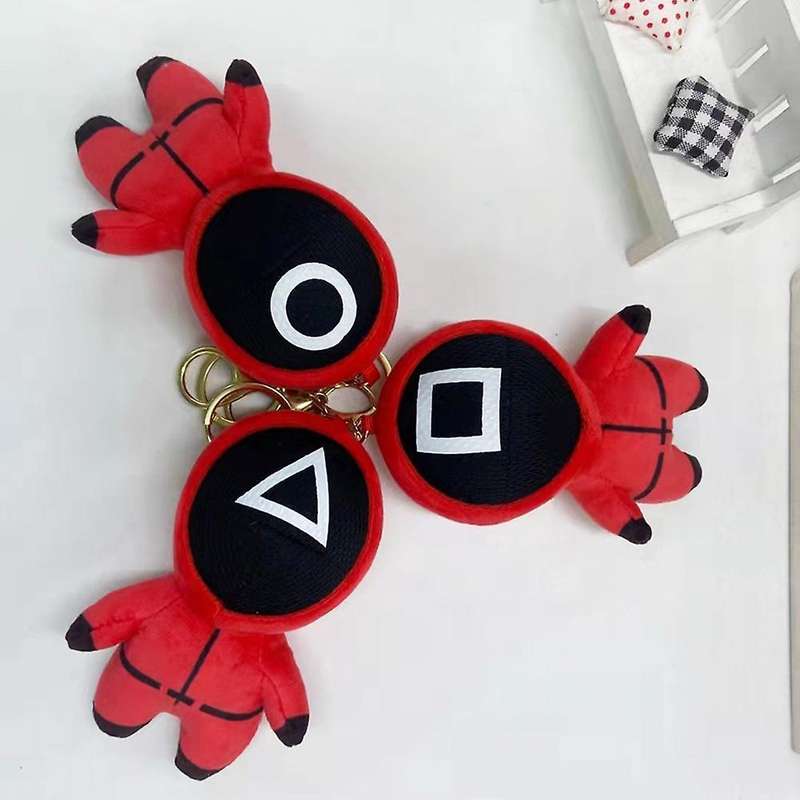 Squid Game Keychain Pendant for Home for Halloween Triangle-cornered