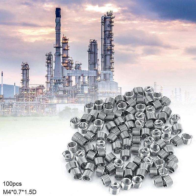 100pcs Wire Insert Thread, M4 Heli Coil Thread Repair Stainless Steel