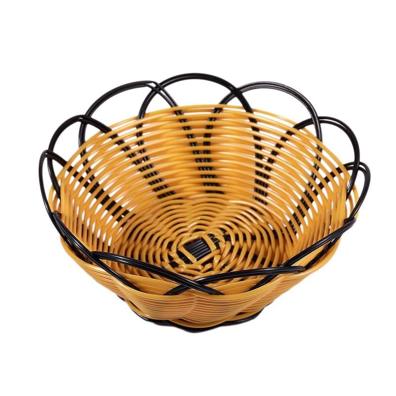 7 Inch Plastic Braided Basket Fruit Vegetable Black&orange