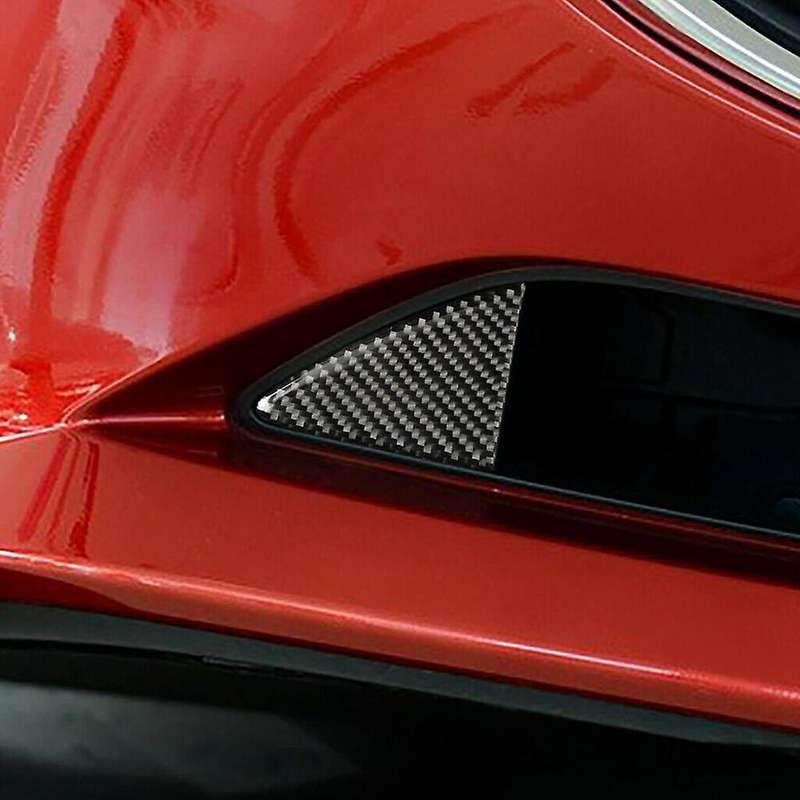 2pcs Carbon Fiber Front Grill Cover Trim for Mazda 3 Axela 2014-2016