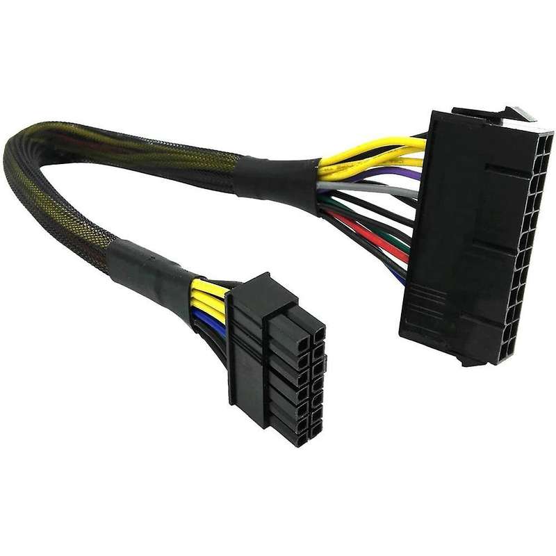 24 Pin to 14 Pin Atx Psu Main Power Adapter Braided Sleeved Cable