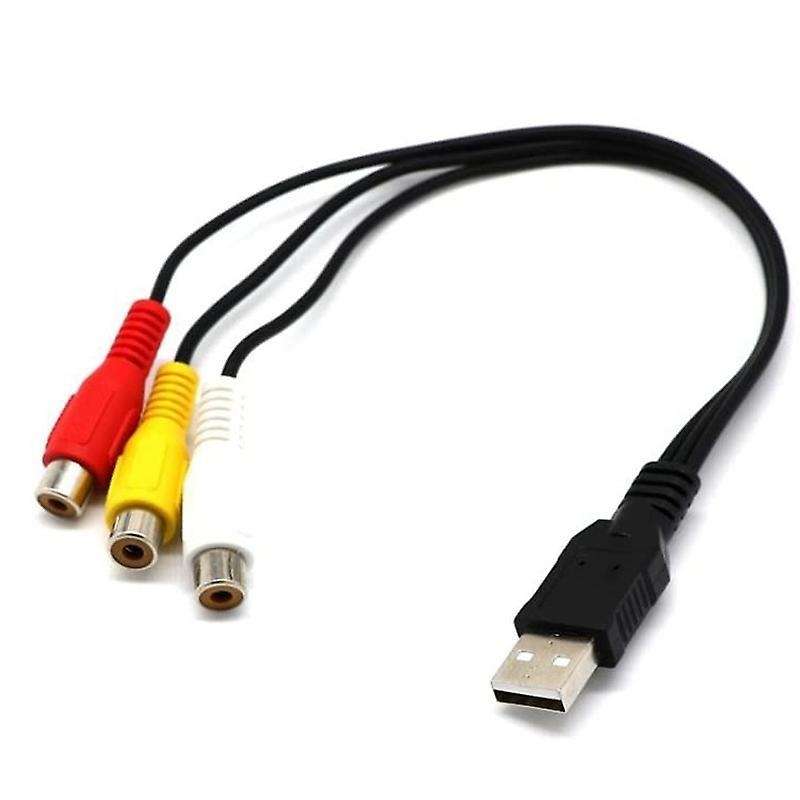 Usb to 3rca Cable Usb Female to 3 Rca Rgb Video Av Composite Adapter