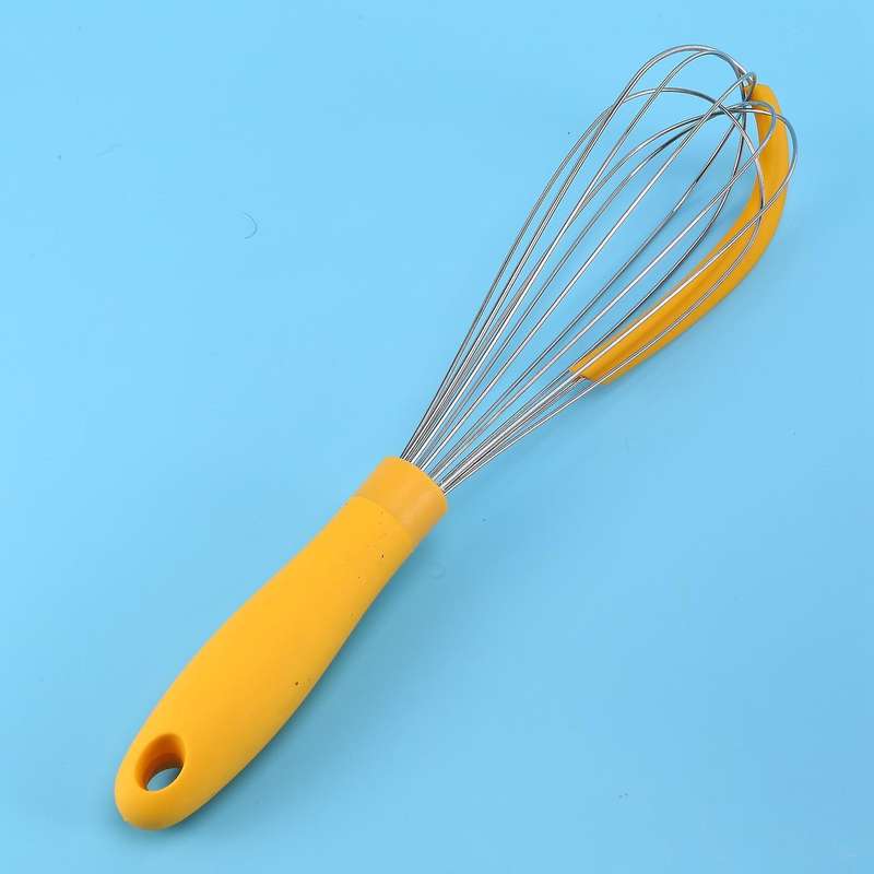 304 Stainless Steel Balloon Whisk with Silicone Scraper ,yellow