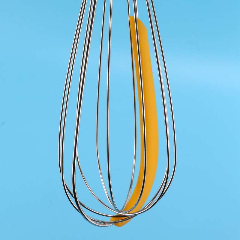 304 Stainless Steel Balloon Whisk with Silicone Scraper ,yellow