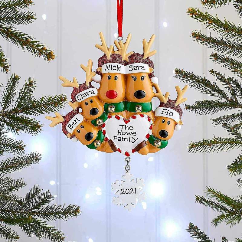 Family Christmas Tree Family Set Gift (christmas Deer, Family Of 5)