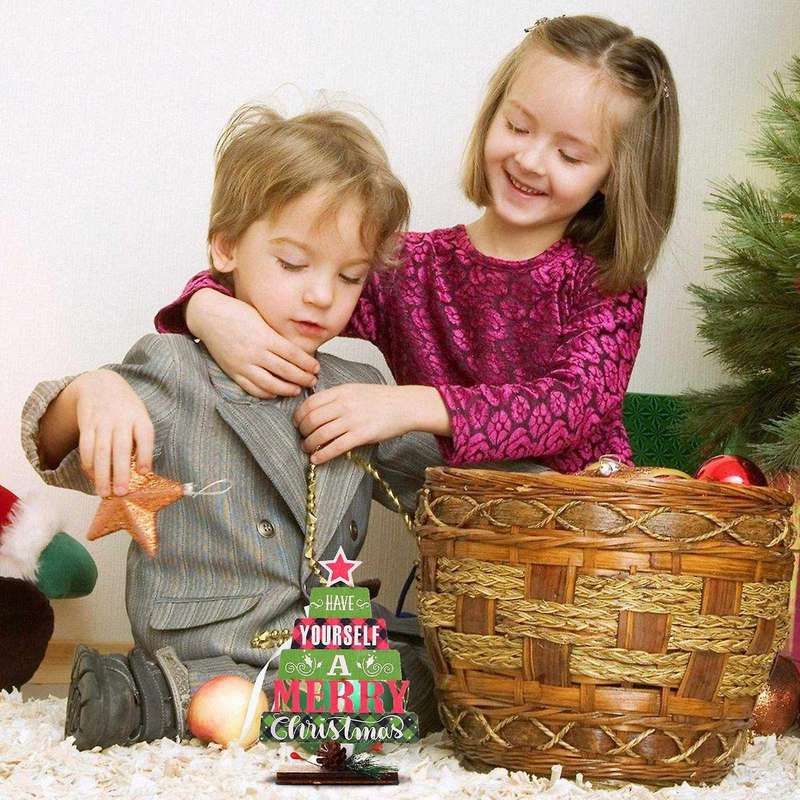 Wooden Santa Claus Christmas Decoration for Home Xmas Ornaments-green