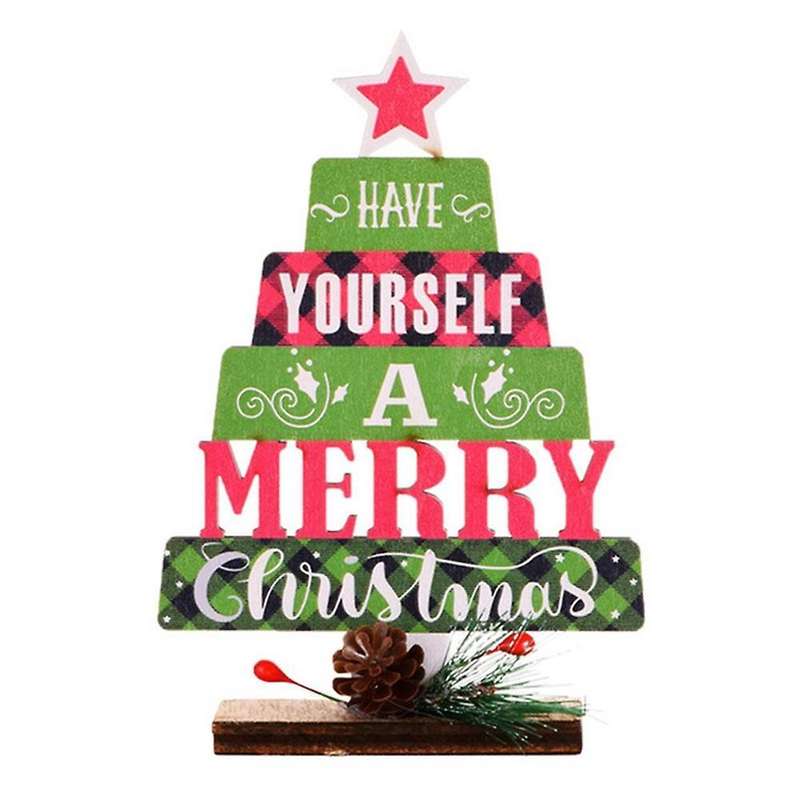 Wooden Santa Claus Christmas Decoration for Home Xmas Ornaments-green